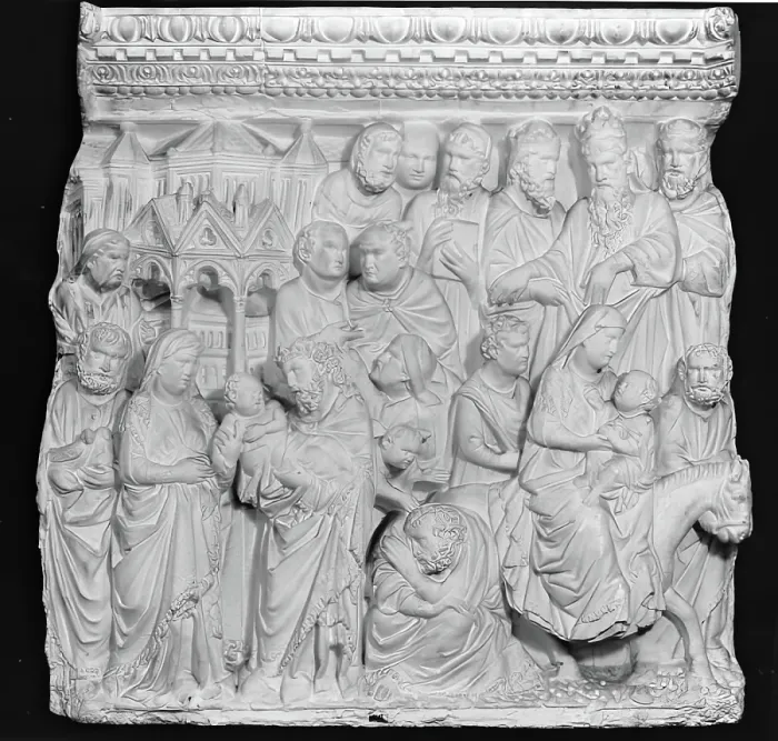 Framed Print : Presentation in the Temple-from the Pulpit of Siena Cathedral, 1267-1268. Creator: Unknown