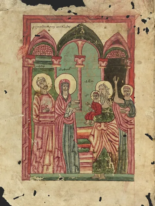 Framed Print : The Presentation in the Temple; Gospel Book, 1583. Creator: Ghoukas Framed Print : The Presentation in the Temple; Gospel Book, 1583. Creator: Ghoukas