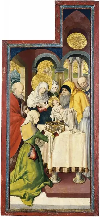 Framed Print : The Presentation in the Temple (Interior right wing), 1515. Creator: Anon Framed Print : The Presentation in the Temple (Interior right wing), 1515. Creator: Anon