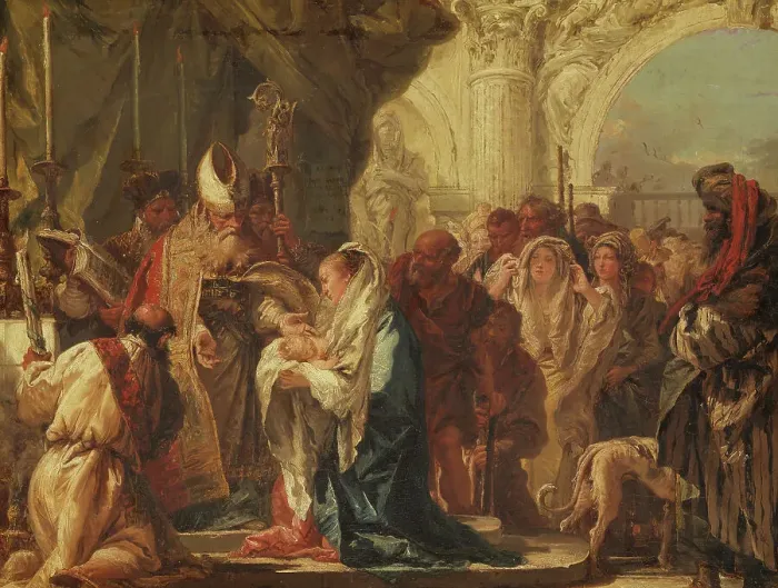 Framed Print : The Presentation in the Temple, late 18th century. Creator: Giovanni Domenico Tiepolo Framed Print : The Presentation in the Temple, late 18th century. Creator: Giovanni Domenico Tiepolo