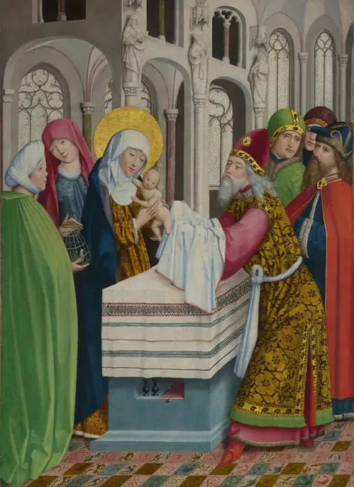 Framed Print : The Presentation in the Temple (The Liesborn Altarpiece), ca. 1470-1480. Artist: Master of Liesborn (15th century) Framed Print : The Presentation in the Temple (The Liesborn Altarpiece), ca. 1470-1480. Artist: Master of Liesborn (15th century)