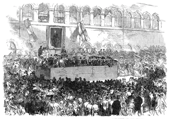 Framed Print : Presentation of a testimonial to Mr. W. F. Dixon, by the workpeople of James Dixon and Sons, 1870. Creator: Unknown Framed Print : Presentation of a testimonial to Mr. W. F. Dixon, by the workpeople of James Dixon and Sons, 1870. Creator: Unknown