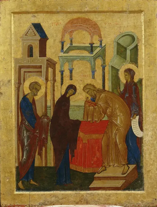 Framed Print : The Presentation of the Virgin Mary. Artist: Russian icon