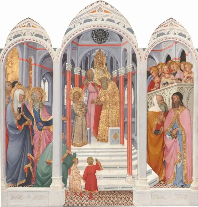 Framed Print : The Presentation of the Virgin in the Temple, 1398-1399. Creator: Paolo di Giovanni Fei Framed Print : The Presentation of the Virgin in the Temple, 1398-1399. Creator: Paolo di Giovanni Fei
