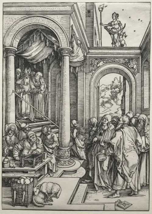 Framed Print : The Presentation of the Virgin in the Temple, c. 1502-1503. Creator: Albrecht Dürer (German Framed Print : The Presentation of the Virgin in the Temple, c. 1502-1503. Creator: Albrecht Dürer (German