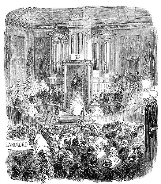 Presentation to Viscountess Dungannon, in Victoria Hall, Belfast - from a photograph by Glyde, of Be Creator: Unknown