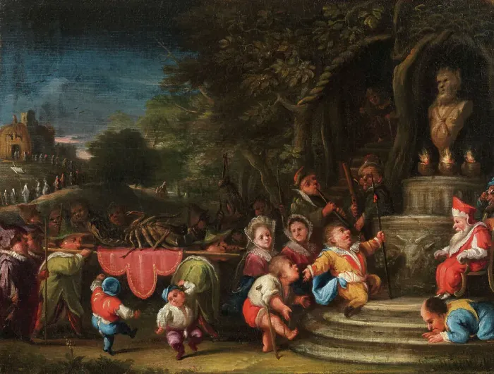 Framed Print : Presentazione del gambero all'idolo (Presentation of the shrimp to the idol), c.1730-1740. Creator: Bocchi, Faustino (1659-1742) Framed Print : Presentazione del gambero all'idolo (Presentation of the shrimp to the idol), c.1730-1740. Creator: Bocchi, Faustino (1659-1742)