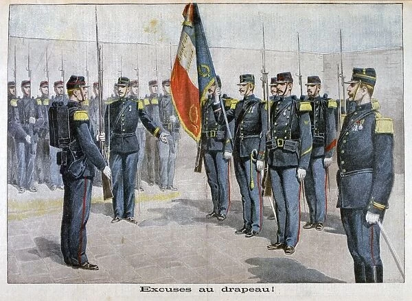 Presenting excuses to the flag, Toulon, France, 1898