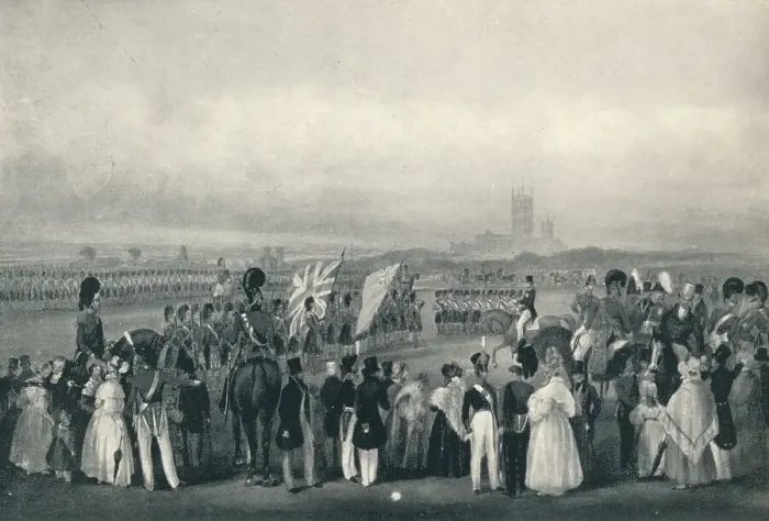 Framed Print : Presenting New Colours to the 93rd Highlanders, Oct. 7th, 1834, 1834 (1909) Framed Print : Presenting New Colours to the 93rd Highlanders, Oct. 7th, 1834, 1834 (1909)