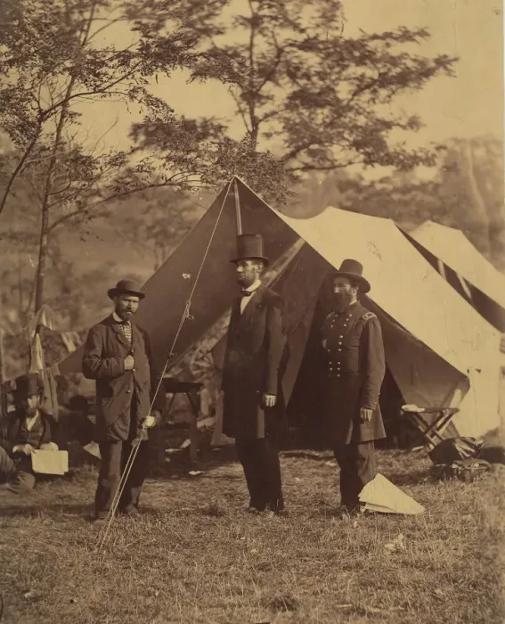 Framed Print : [President Abraham Lincoln, Major General John A. McClernand (right), and E. J Framed Print : [President Abraham Lincoln, Major General John A. McClernand (right), and E. J