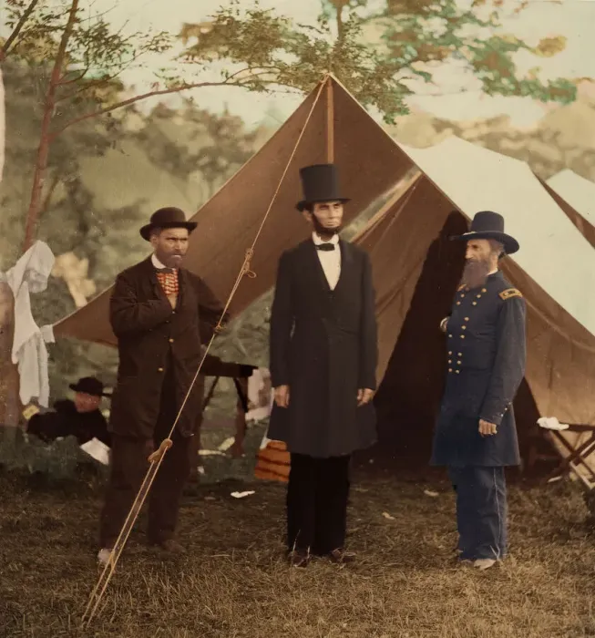 Framed Print : [President Abraham Lincoln, Major General John A. McClernand (right), and E. J Framed Print : [President Abraham Lincoln, Major General John A. McClernand (right), and E. J