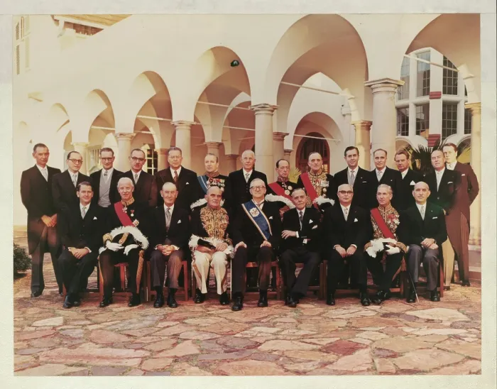 Framed Print : President Charles Swart and Foreign Minister Eric Louw, Cape Town, South Africa, c1961. Creator: Unknown Framed Print : President Charles Swart and Foreign Minister Eric Louw, Cape Town, South Africa, c1961. Creator: Unknown