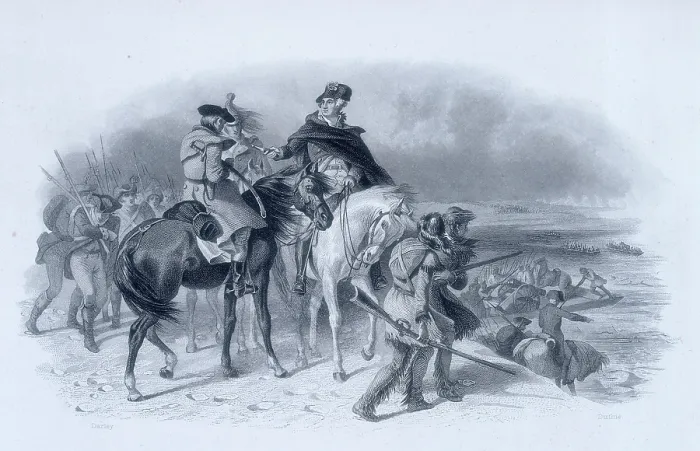 Framed Print : President George Washington crossing the Delaware, 1776, (c1856-c1859). Creator: James Duthie Framed Print : President George Washington crossing the Delaware, 1776, (c1856-c1859). Creator: James Duthie