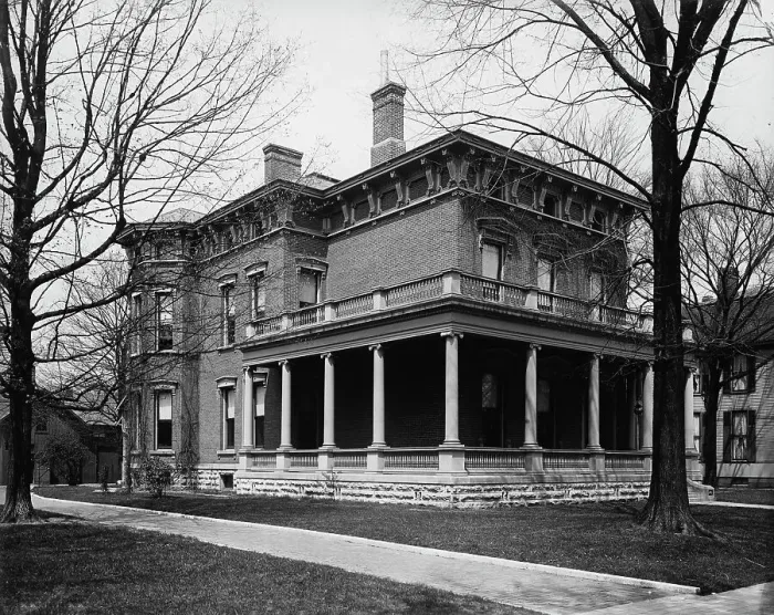 Framed Print : Pres[ident] Harrison House, North Delaware Street, Indianapolis, Ind. c1904. Creator: Unknown