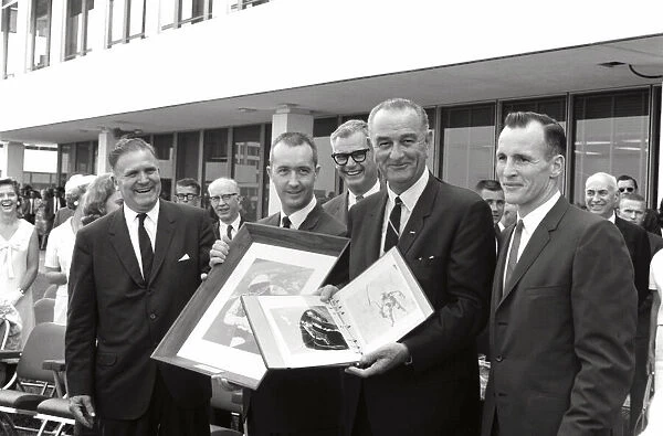 President Johnson Congratulates Astronauts, 1965. Creator: NASA