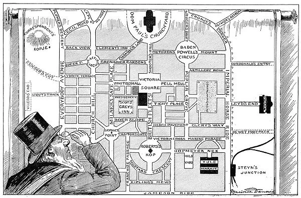 President Kruger looking at a plan of the New Pretoria, 1900