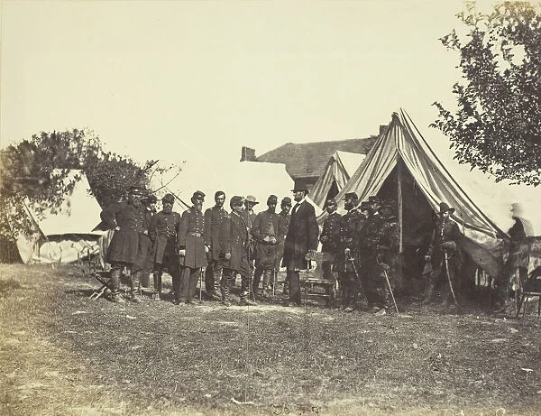 President Lincoln on Battle-Field of Antietam, October 1862. Creator: Alexander Gardner
