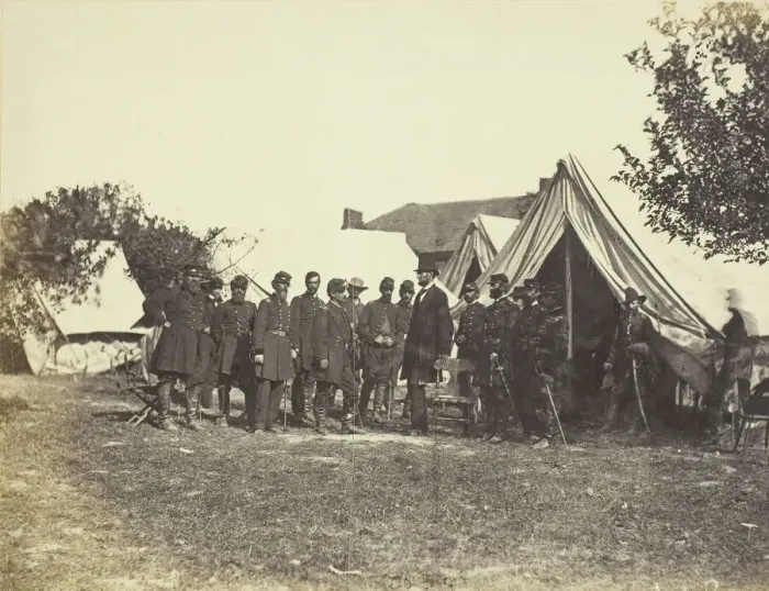 Framed Print : President Lincoln on Battle-Field of Antietam, October 1862. Creator: Alexander Gardner Framed Print : President Lincoln on Battle-Field of Antietam, October 1862. Creator: Alexander Gardner