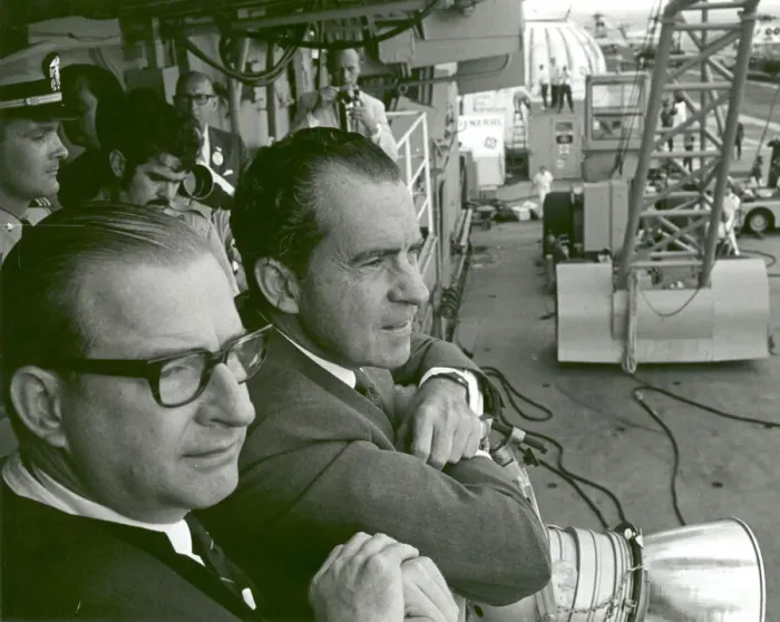 Framed Print : President Nixon and Dr. Paine Wait to Meet Apollo 11 Astronauts, 1969. Creator: NASA Framed Print : President Nixon and Dr. Paine Wait to Meet Apollo 11 Astronauts, 1969. Creator: NASA