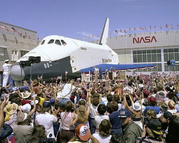 President Reagan at STS-4 landing, California, USA, 1982. Creator: NASA