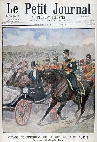 The President of the Republic of France reviewing troops, Krasnoye Selo, Russia, 1902
