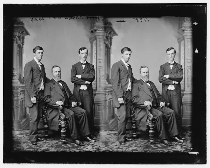 Framed Print : President Rutherford B. Hayes and two sons, between 1865 and 1880. Creator: Unknown Framed Print : President Rutherford B. Hayes and two sons, between 1865 and 1880. Creator: Unknown