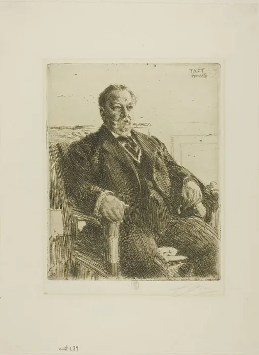 Framed Print : President William H. Taft, 1911. Creator: Anders Leonard Zorn