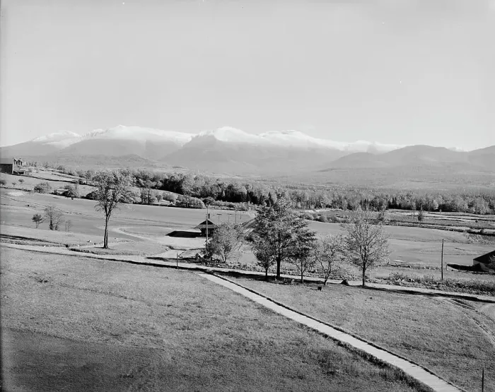Framed Print : Presidential Range from Waumbek Hall, Jefferson, White Mountains, (c1900?). Creator: Unknown Framed Print : Presidential Range from Waumbek Hall, Jefferson, White Mountains, (c1900?). Creator: Unknown