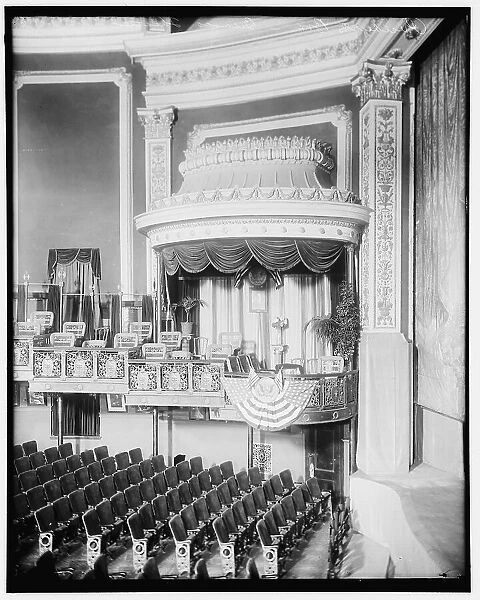 President's Box, Belasco Theater, between 1910 and 1920. Creator: Harris & Ewing. President's Box, Belasco Theater, between 1910 and 1920. Creator: Harris & Ewing