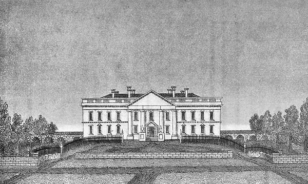 The presidents house, north portico, USA, 1834 (1908)