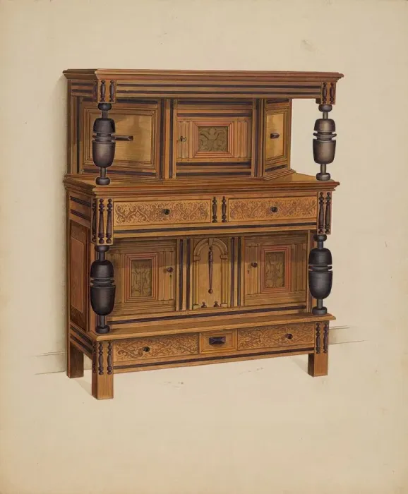 Framed Print : Press Cupboard, c. 1936. Creator: Anne Ger Framed Print : Press Cupboard, c. 1936. Creator: Anne Ger