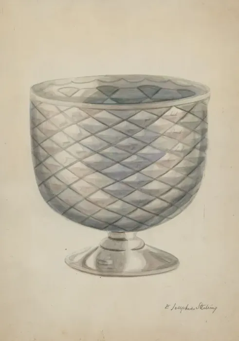 Framed Print : Pressed Glass Bowl, c. 1936. Creator: Ella Josephine Sterling Framed Print : Pressed Glass Bowl, c. 1936. Creator: Ella Josephine Sterling