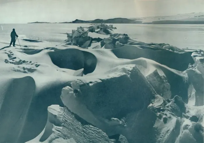 Framed Print : A Pressure Ridge in the Sea-Ice Running Towards Cape Barne, 1911, (1913). Artist Framed Print : A Pressure Ridge in the Sea-Ice Running Towards Cape Barne, 1911, (1913). Artist