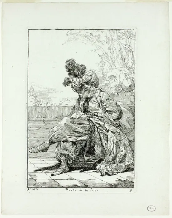 Framed Print : Prestre de la Loy, plate nine from Caravanne du Sultan à la Mecque, 1748. Creator: Joseph-Marie Vien the Elder Framed Print : Prestre de la Loy, plate nine from Caravanne du Sultan à la Mecque, 1748. Creator: Joseph-Marie Vien the Elder