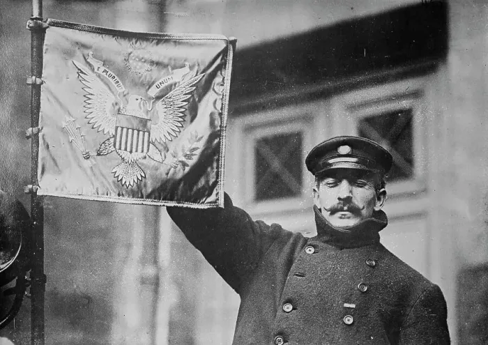 Framed Print : Pres't's flag, Paris, 31 Dec 1918. Creator: Bain News Service Framed Print : Pres't's flag, Paris, 31 Dec 1918. Creator: Bain News Service
