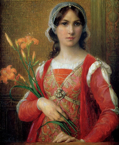 Presumed portrait of Beatrice Portinari, late 19th / 20th century. Artist: Elisabeth Sonrel