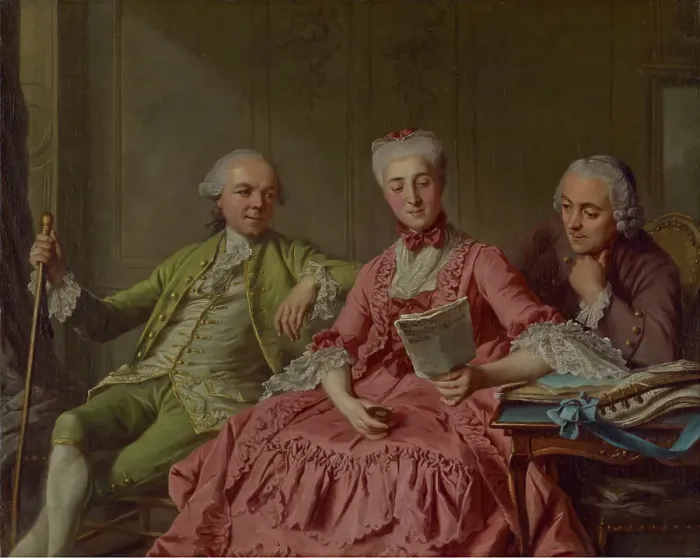 Framed Print : Presumed Portrait of the Duc de Choiseul and Two Companions, about 1775. Creator: Jacques Wilbaut Framed Print : Presumed Portrait of the Duc de Choiseul and Two Companions, about 1775. Creator: Jacques Wilbaut