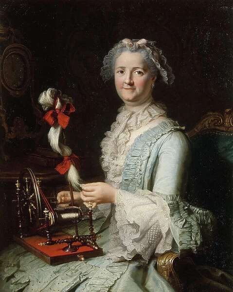 Presumed portrait of Françoise-Marie Pouget, second wife of Chardin, c1760. Creator: Jacques-Andre-Joseph Aved