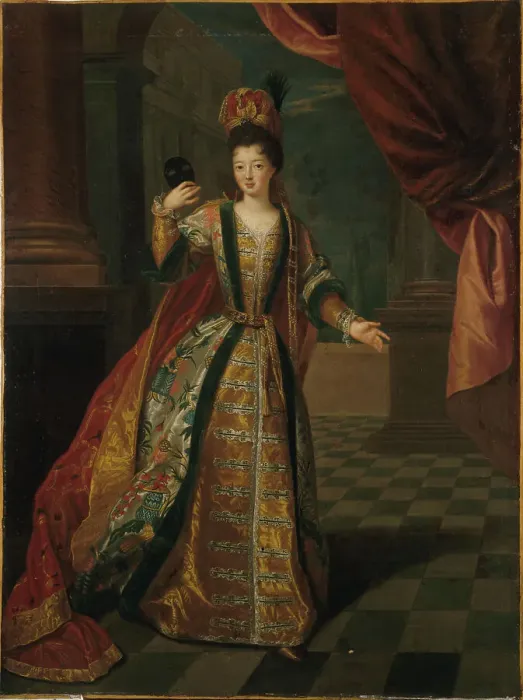 Framed Print : Presumed portrait of Mademoiselle de Nantes (Louise-Francoise de Bourbon), in ballgown, c1690. Creator: Pierre Gobert Framed Print : Presumed portrait of Mademoiselle de Nantes (Louise-Francoise de Bourbon), in ballgown, c1690. Creator: Pierre Gobert