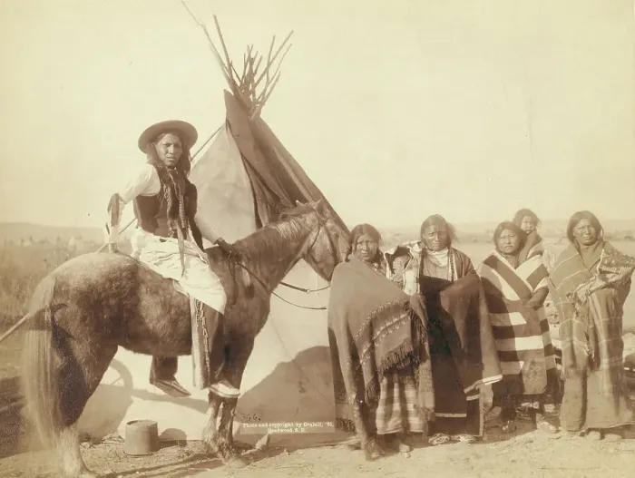 Framed Print : A pretty group at an Indian tent, 1891. Creator: John C. H. Grabill Framed Print : A pretty group at an Indian tent, 1891. Creator: John C. H. Grabill