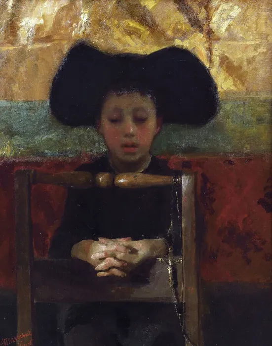 Framed Print : Prevetariello in preghiera (Altar Boy Praying), 1873. Creator: Mancini; Antonio (1852-1930) Framed Print : Prevetariello in preghiera (Altar Boy Praying), 1873. Creator: Mancini; Antonio (1852-1930)