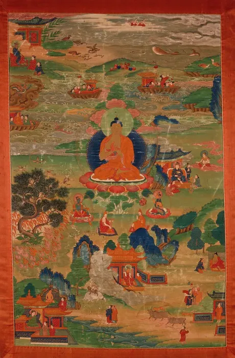 Framed Print : Previous Birth Stories of the Buddha, 17th century. Creator: Anon Framed Print : Previous Birth Stories of the Buddha, 17th century. Creator: Anon