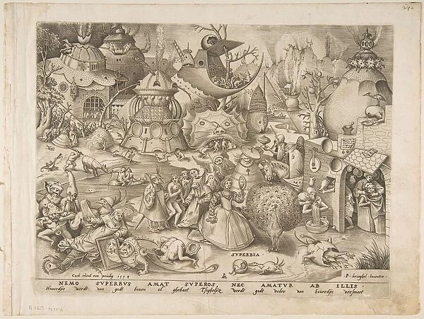 Pride (Superbia) from The Seven Deadly Sins, 1558. Creator: Pieter van der Heyden