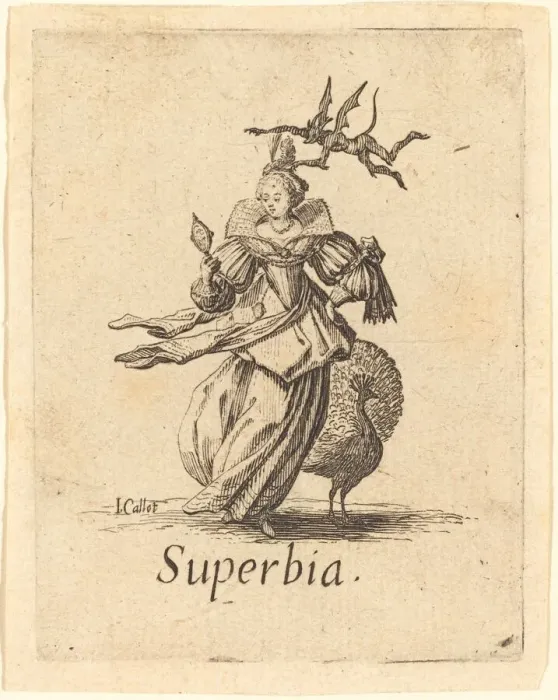 Framed Print : Pride (Vanity), probably after 1621. Creator: Jacques Callot Framed Print : Pride (Vanity), probably after 1621. Creator: Jacques Callot