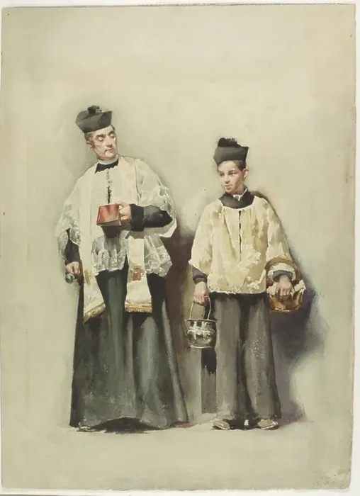 Framed Print : Priest and Boy, n.d. Creator: Lawrence Carmichael Earle Framed Print : Priest and Boy, n.d. Creator: Lawrence Carmichael Earle