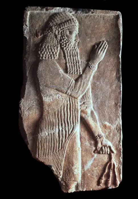 Framed Print : Priest with a branch of pomergranate tree, 722-705 BC Framed Print : Priest with a branch of pomergranate tree, 722-705 BC