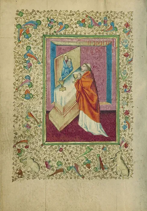 Framed Print : A Priest Celebrating Mass; Book of Hours, about 1460. Creator: Unknown Framed Print : A Priest Celebrating Mass; Book of Hours, about 1460. Creator: Unknown