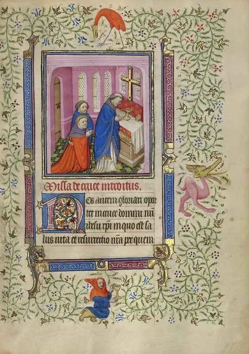 Framed Print : A Priest Celebrating Mass; Book of Hours, about 1410. Creator: Unknown Framed Print : A Priest Celebrating Mass; Book of Hours, about 1410. Creator: Unknown