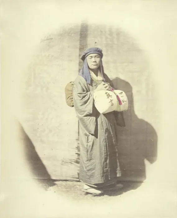 Framed Print : Priest Traveling, 1863-1868. Creator: Felice Beato Framed Print : Priest Traveling, 1863-1868. Creator: Felice Beato