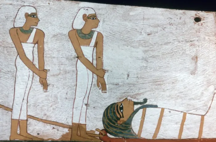 Framed Print : Two priestesses, detail of the decoration of a sarcophagus of The Lady of Madja, 18th Dynasty Framed Print : Two priestesses, detail of the decoration of a sarcophagus of The Lady of Madja, 18th Dynasty